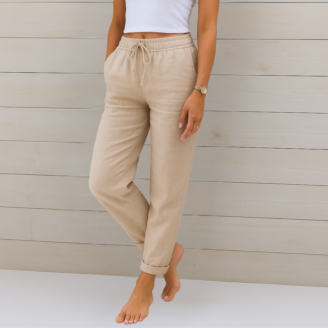Maja | Pantaloni stretch in lino traspirante premium
