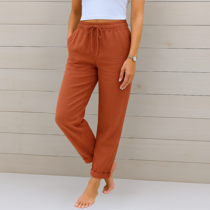 Maja | Pantaloni stretch in lino traspirante premium