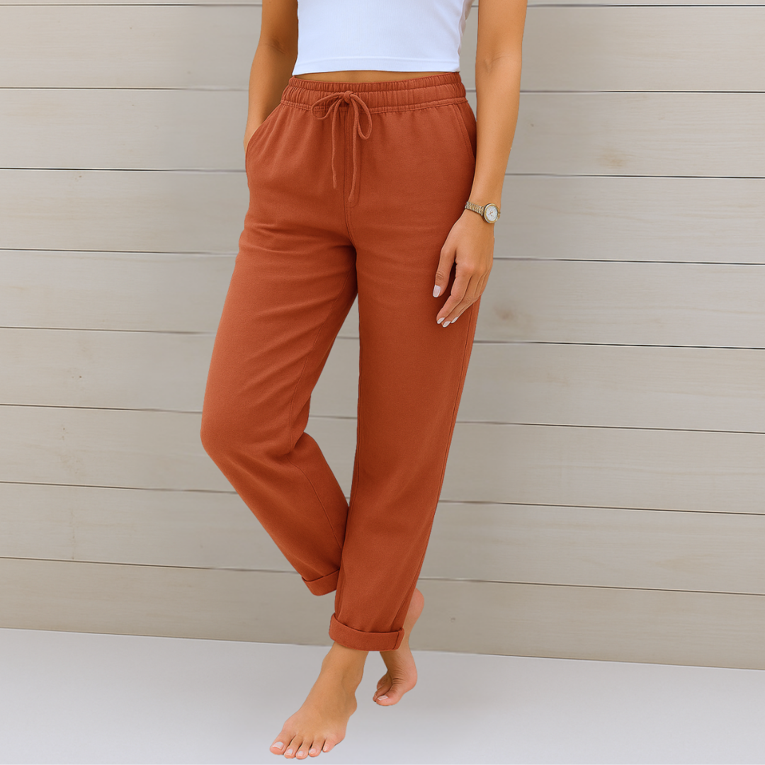 Susy | Pantaloni stretch in lino traspirante premium