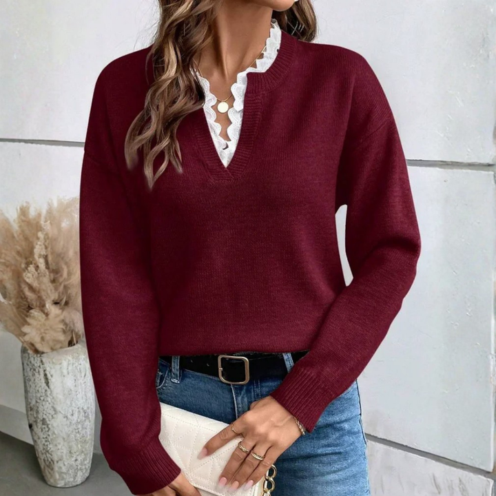 Maria | Blusa Elegante con Collo Francese