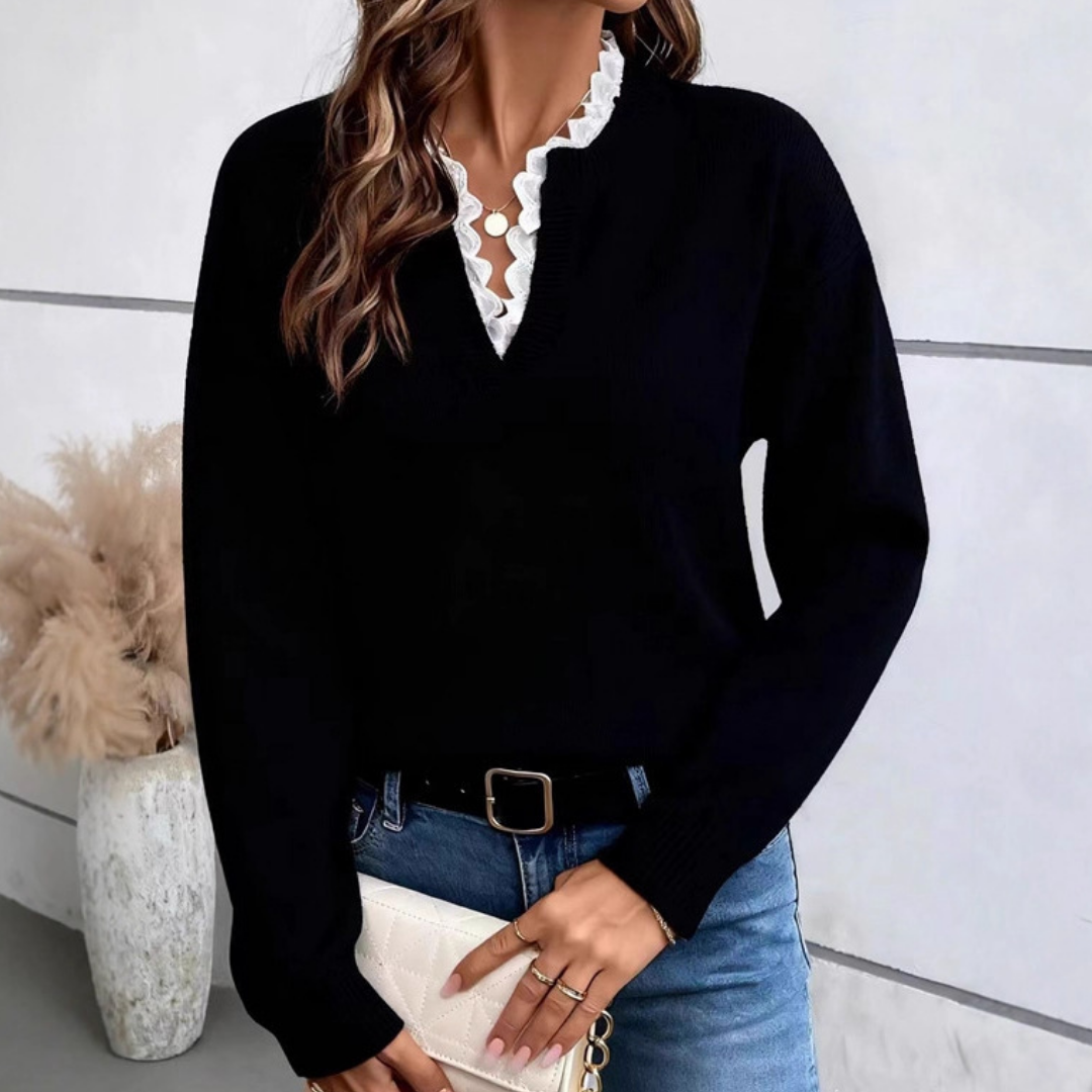 Maria | Blusa Elegante con Collo Francese