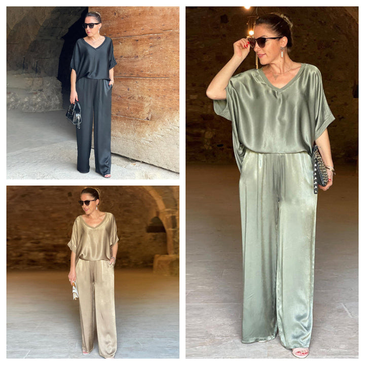 Pauline | Completo in raso lucido