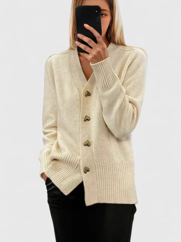 Lyddia | Cardigan con Bottoni a Cuore