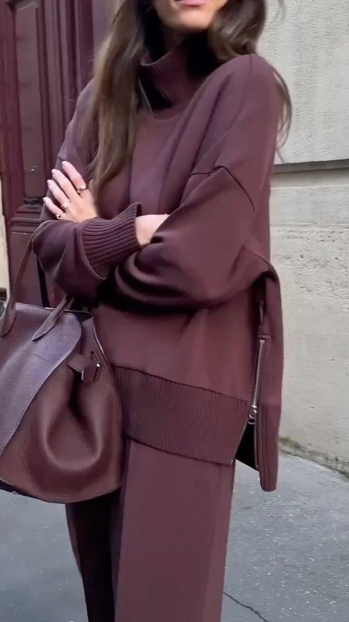 Valentina – Set in maglia con felpa morbida e pantaloni eleganti