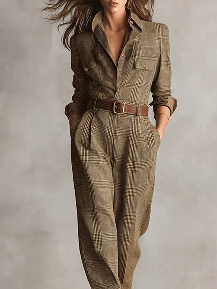 Zoë – Tuta Elegante in Tweed a Quadri