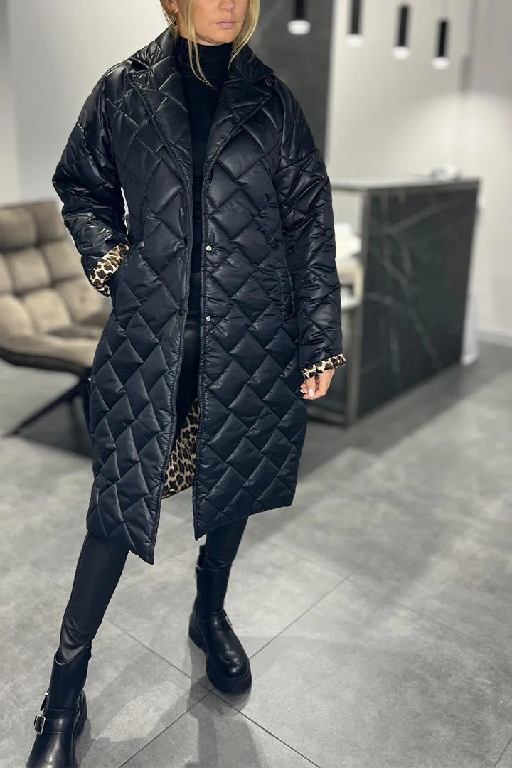 Anaïs | Cappotto Trapuntato con Fodera Leopardo
