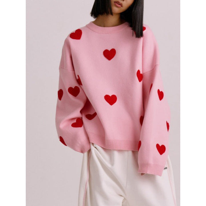 Mila | Maglione in Misto Cotone con Cuori