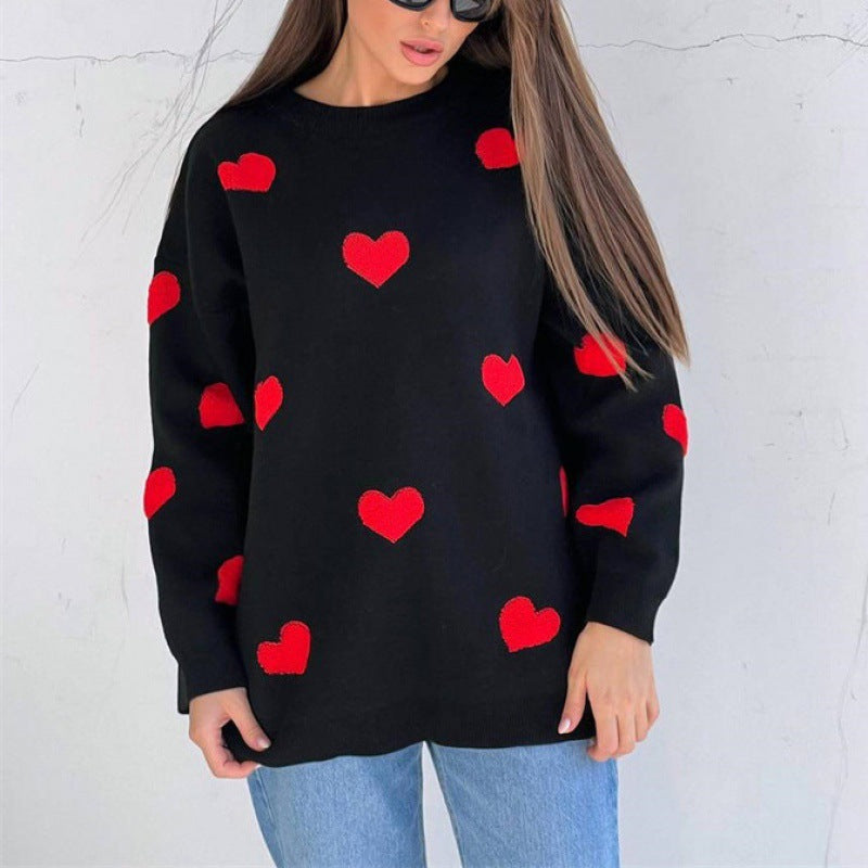 Mila | Maglione in Misto Cotone con Cuori