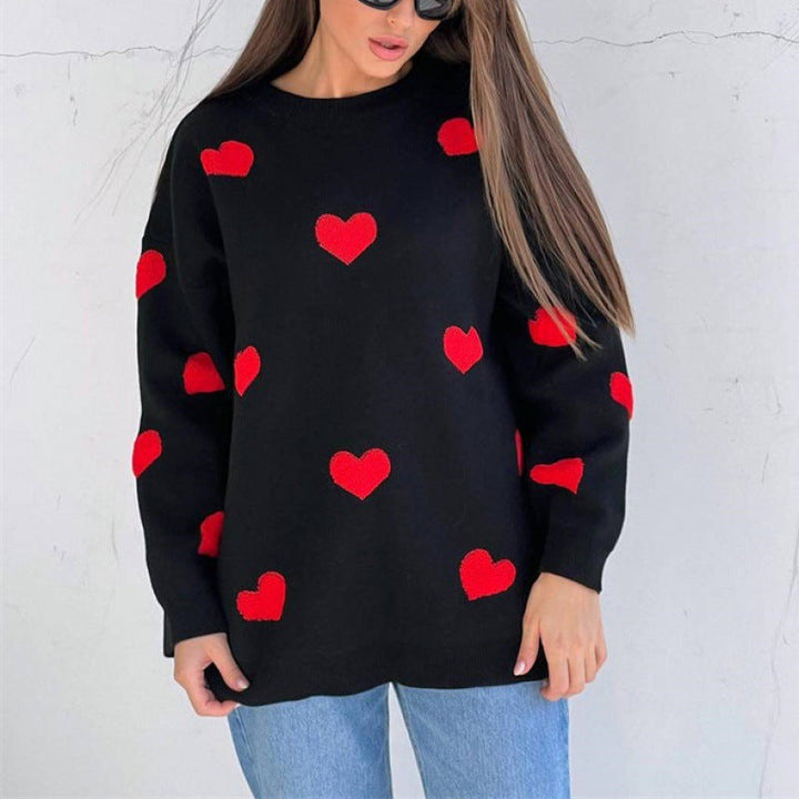 Mila | Maglione in Misto Cotone con Cuori